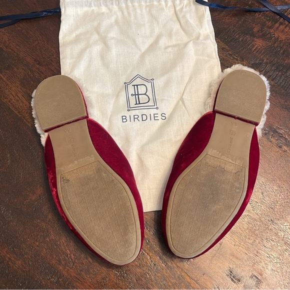 Birdies Phoebe Red Vegan Velvet Slip Ons Slipper Shoes Size 8.5 - Picture 2 of 4